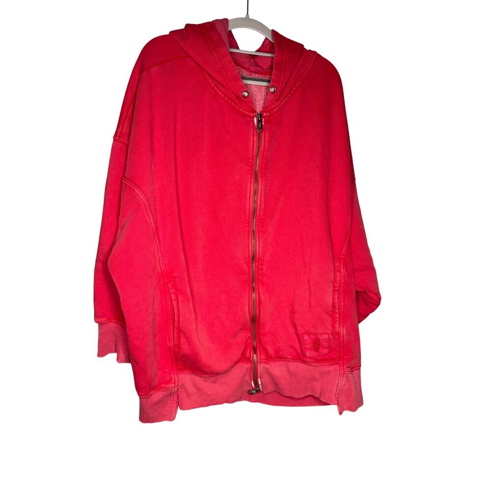 Free People Movement corral pink full zip hooded sweater